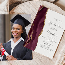 2026 Burgundy Goud Agaat Foto Afstuderen