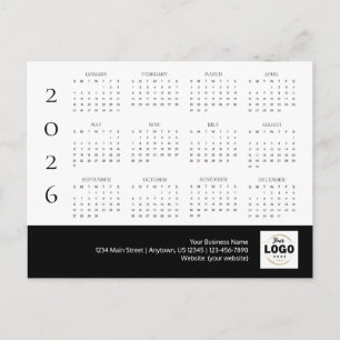 2026 Business Logo Calendar Briefkaart