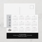 2026 Business Logo Calendar Briefkaart (Voorkant / Achterkant)