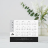 2026 Business Logo Calendar Briefkaart (Staand voorkant)