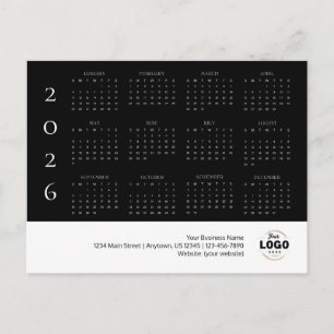 2026 Business Logo Calendar Briefkaart