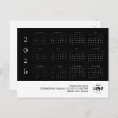2026 Business Logo Calendar Briefkaart (Voorkant / Achterkant)