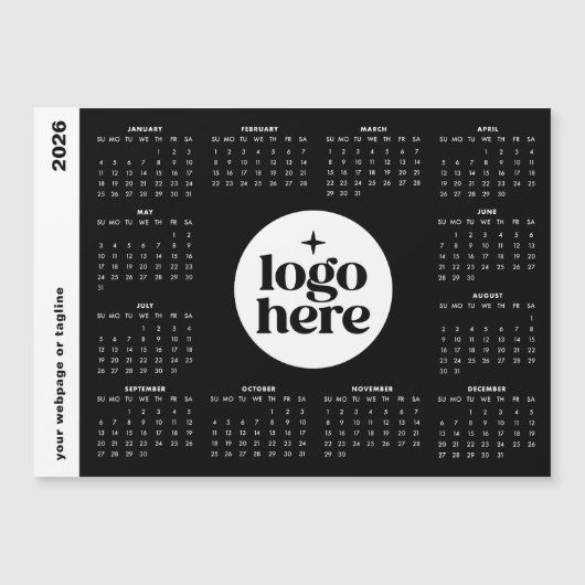 2026 Business Logo Full Year Magnetic Calendar (Voorkant)