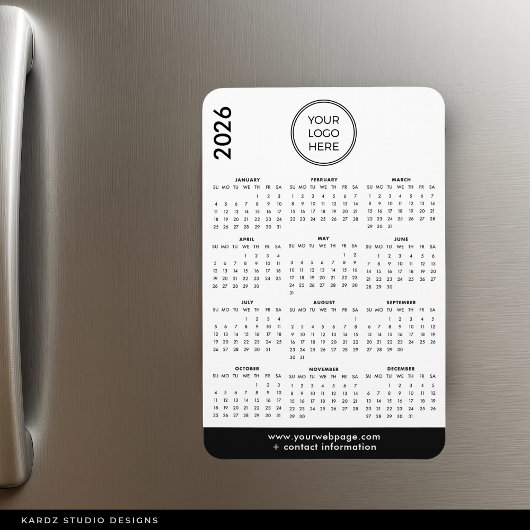 2026 Business Logo Magnet Calendar Magneet