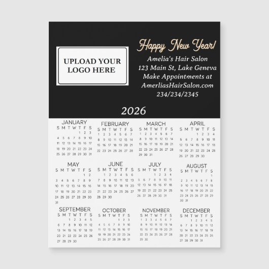 2026 Business Logo Mini Calendar (Voorkant)