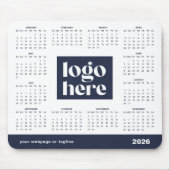 2026 Business Logo Navy Blue Voljaarskalender Muismat (Voorkant)