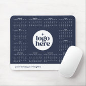 2026 Business Logo Navy Blue Voljaarskalender Muismat (Met muis)