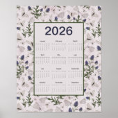 2026 Butterflies Thistle Wall Calendar Poster (Voorkant)