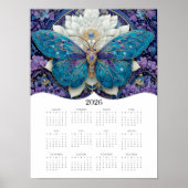 2026 Butterfly Fantasy Art Volledige jaarkalender Poster (Voorkant)