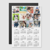 2026 Calendar 12 Photo Collage Magnet (Voorkant / Achterkant)
