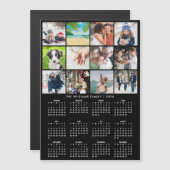 2026 Calendar 12 Photo Collage Magnet (Voorkant / Achterkant)