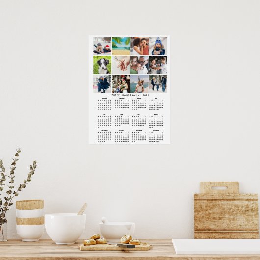 2026 Calendar 12 Photo Collage Poster (Keuken)