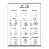 2026 Calendar #2 Four Rows, Three Columns Rubberstempel (Afrduk)