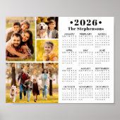 2026 Calendar 4 Photo Collage Personalized Poster (Voorkant)
