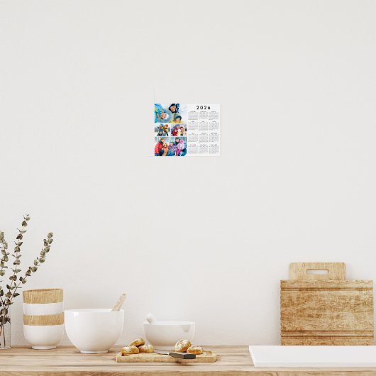 2026 Calendar 4 Photo Simple Poster (Keuken)