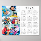 2026 Calendar 4 Photo Simple Poster (Voorkant)