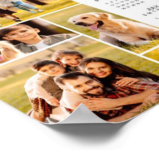 2026 Calendar 5 Photo Collage Personalized Poster (Hoek)