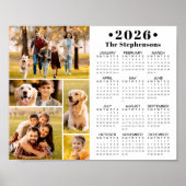 2026 Calendar 5 Photo Collage Personalized Poster (Voorkant)