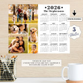 2026 Calendar 5 Photo Collage Personalized Poster