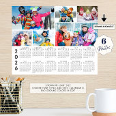 2026 Calendar 6 Photo Collage Personalized Poster