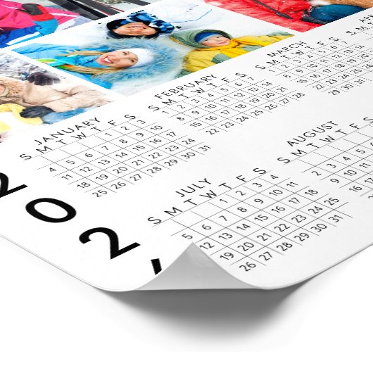 2026 Calendar 6 Photo Collage Personalized Poster (Hoek)