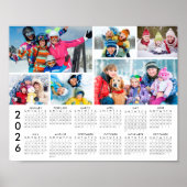 2026 Calendar 6 Photo Collage Personalized Poster (Voorkant)
