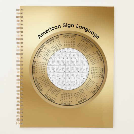 2026 Calendar ASL American Sign Language Planner (Voorkant)