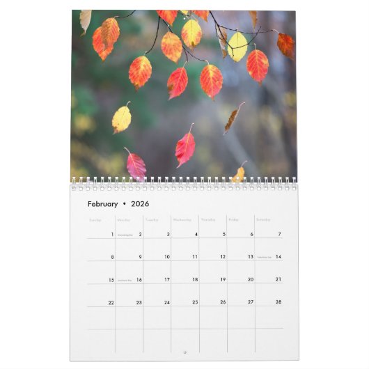 2026 Calendar (Autumn Leaves- Created by Grok) Kalender (Feb 2026)