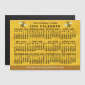 2026 Calendar Bee Honeycomb Custom Apiary Magnet (Voorkant / Achterkant)
