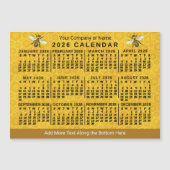 2026 Calendar Bee Honeycomb Custom Apiary Magnet (Voorkant)