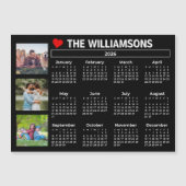 2026 Calendar Black White Photo Collage Magnet (Voorkant)