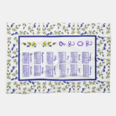 2026 Calendar Blueberries Stem Leaves White Theedoek (Horizontaal)