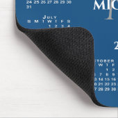 2026 Calendar Chic Monogram Name on Blue Muismat (Hoek)