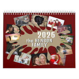 2026 Calendar Color Splash Custom Photo Collage Kalender