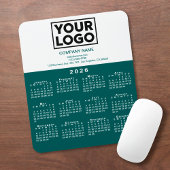 2026 Calendar Company Logo and Text Teal White Muismat
