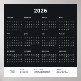 2026 Calendar Corporate Business Logo Branded  Poster