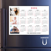 2026 Calendar Custom Name Photo Collage Magnet