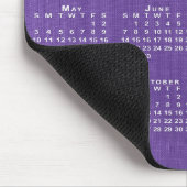 2026 Calendar Custom Name Purple Linen Photo Muismat (Hoek)