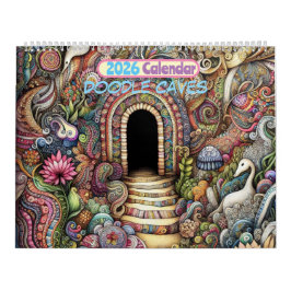 2026 Calendar Doodle Caves Art Calendar Kalender