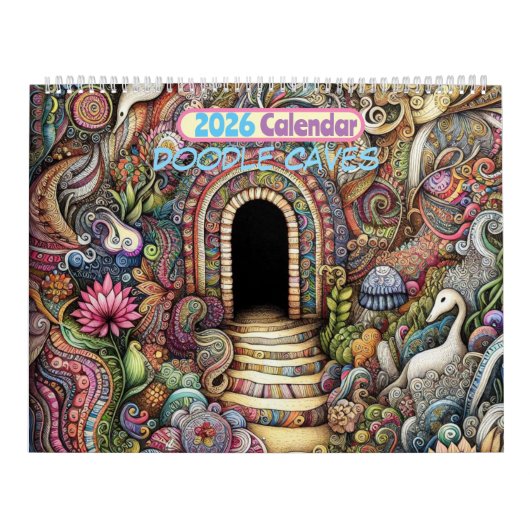 2026 Calendar Doodle Caves Art Calendar Kalender (Hoes)