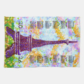 2026 Calendar Eiffel Tower Pointillism Landscape Theedoek (Horizontaal)