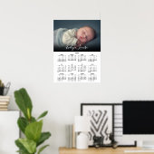 2026 Calendar Elegant Script Name Photo Poster (Thuiskantoor)