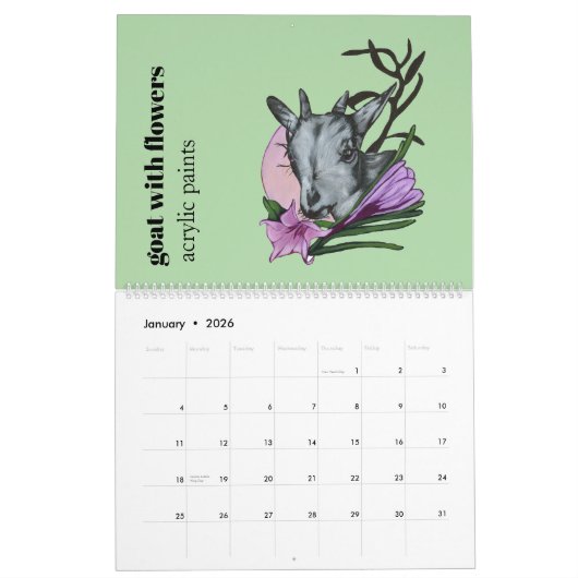 2026 Calendar featuring nature illustrations  Kalender (Jan 2026)