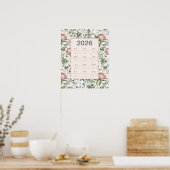 2026 Calendar Flowers Butterflies Poster (Keuken)
