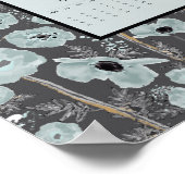 2026 Calendar Full Year Blue Gray Poppies Poster (Hoek)