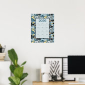 2026 Calendar Full Year Floral Butterflies Poster (Thuiskantoor)