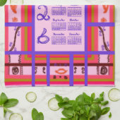 2026 Calendar Girl Power Curvy Plaid Frame Theedoek (Gevouwen)