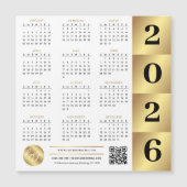 2026 Calendar Gold Business Logo QR Code Marketing (Voorkant)