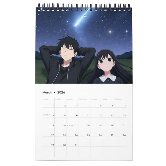 2026 Calendar (Images created by Grok) Kalender (Mar 2026)