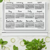 2026 Calendar Imagine Peace Photo LOVE Fabric Font Theedoek (Gevouwen)